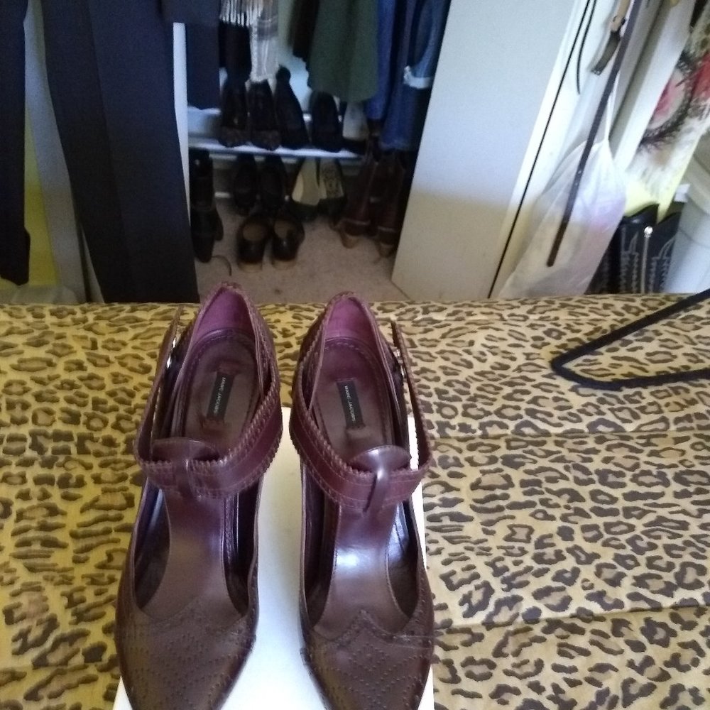 Marc Jacobs T-Strap Pumps, Oxblood, Size 41